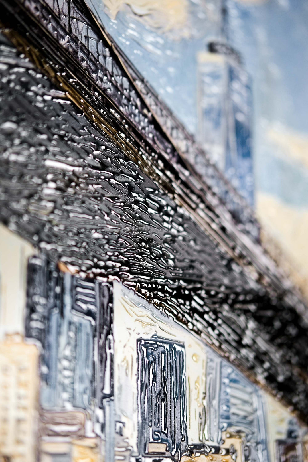 Gotham’s Golden Gateway: Brooklyn Bridge — 3D Haptic Embossed High-Gloss Luxury Wall Art Home &amp; Garden > Decor > Artwork > Posters, Prints, &amp; Visual Artwork Insigne Art Design