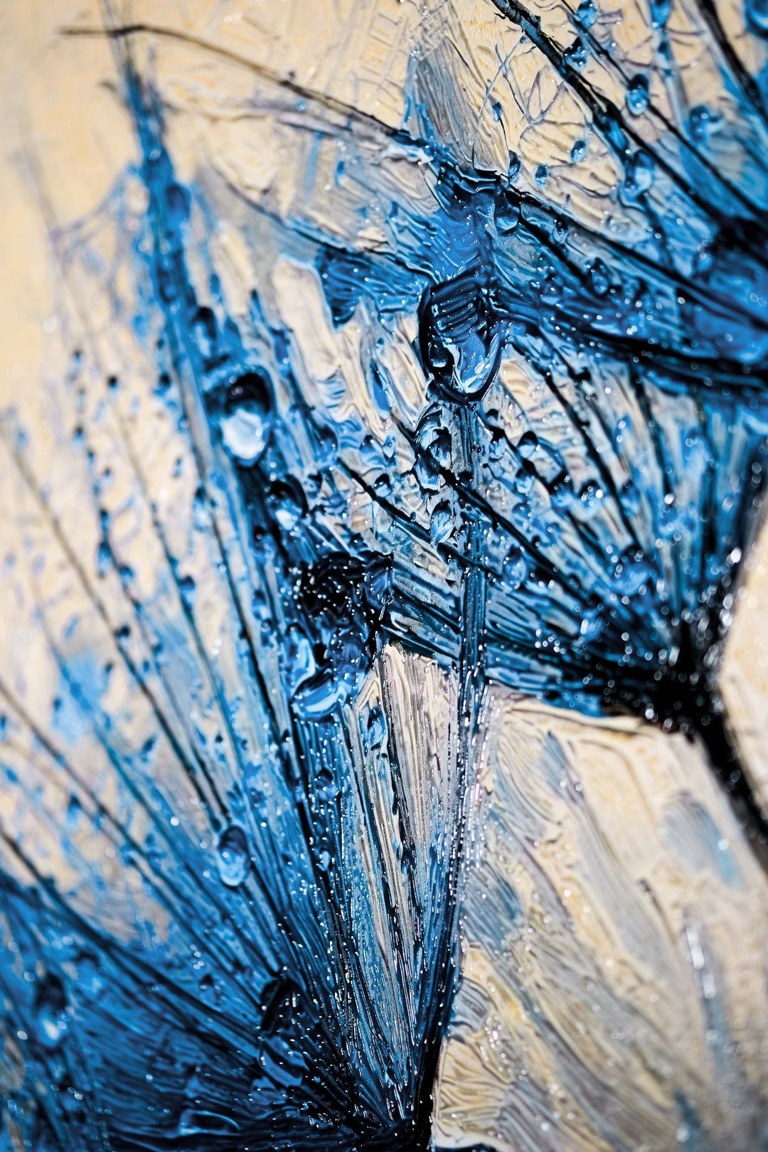 Sapphire Dew Dandelion — 3D Haptic Embossed High-Gloss Luxury Wall Art Home &amp; Garden > Decor > Artwork > Posters, Prints, &amp; Visual Artwork Insigne Art Design