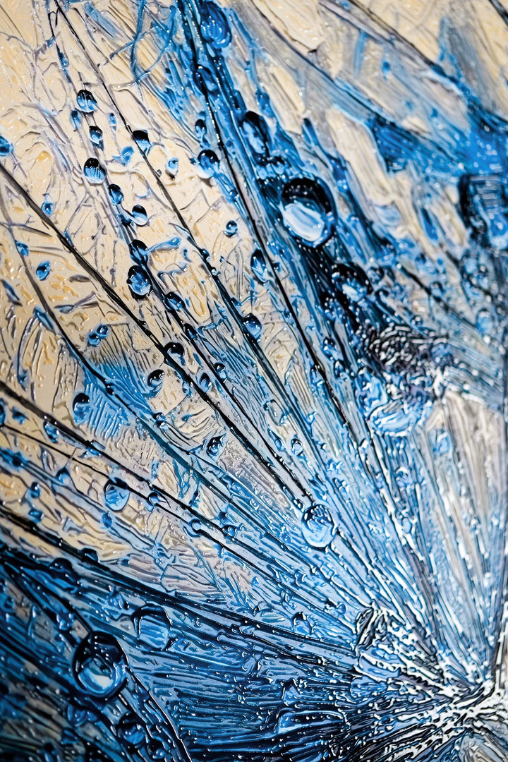 Sapphire Dew Dandelion — 3D Haptic Embossed High-Gloss Luxury Wall Art Home &amp; Garden > Decor > Artwork > Posters, Prints, &amp; Visual Artwork Insigne Art Design