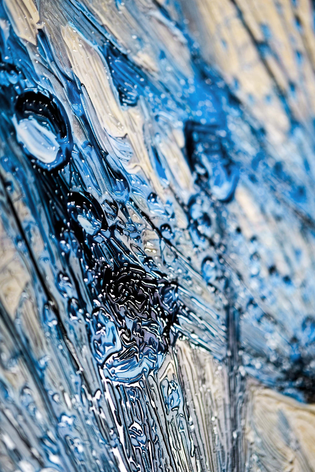Sapphire Dew Dandelion — 3D Haptic Embossed High-Gloss Luxury Wall Art Home &amp; Garden > Decor > Artwork > Posters, Prints, &amp; Visual Artwork Insigne Art Design