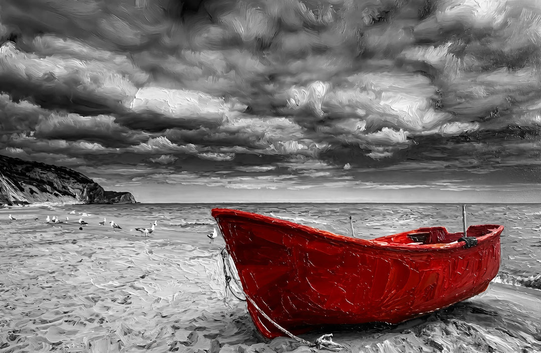 Crimson Sentinel of the Noir Coast — 3D Haptic Embossed High-Gloss Luxury Wall Art Home & Garden > Decor > Artwork > Posters, Prints, & Visual Artwork Insigne Art Design