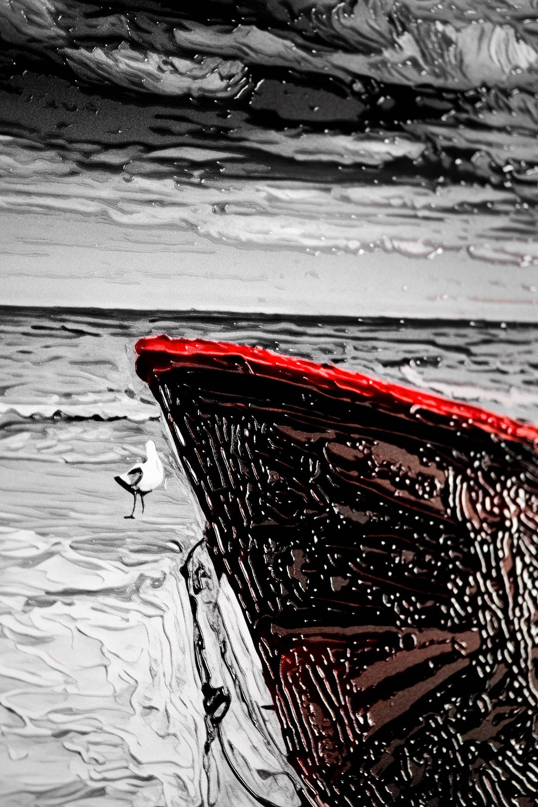 Crimson Sentinel of the Noir Coast — 3D Haptic Embossed High-Gloss Luxury Wall Art Home &amp; Garden > Decor > Artwork > Posters, Prints, &amp; Visual Artwork Insigne Art Design