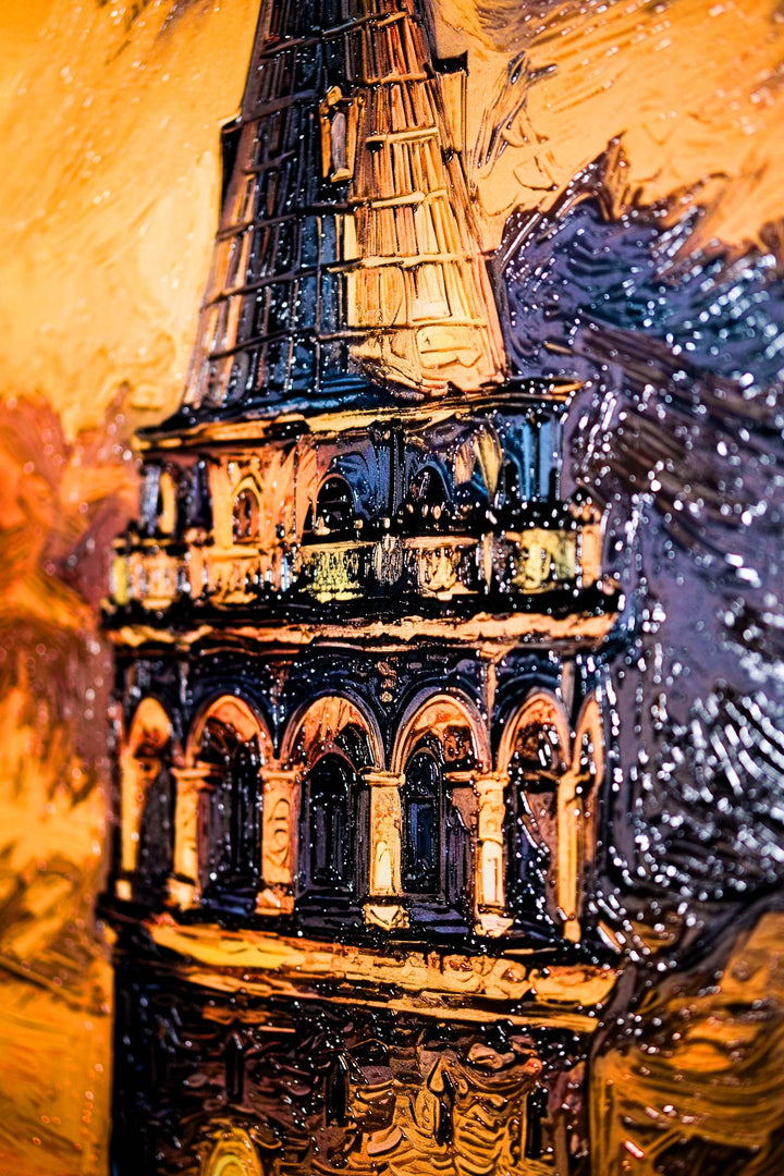 Galata Sunset Sentinel — 3D Haptic Embossed High-Gloss Luxury Wall Art Home &amp; Garden > Decor > Artwork > Posters, Prints, &amp; Visual Artwork Insigne Art Design