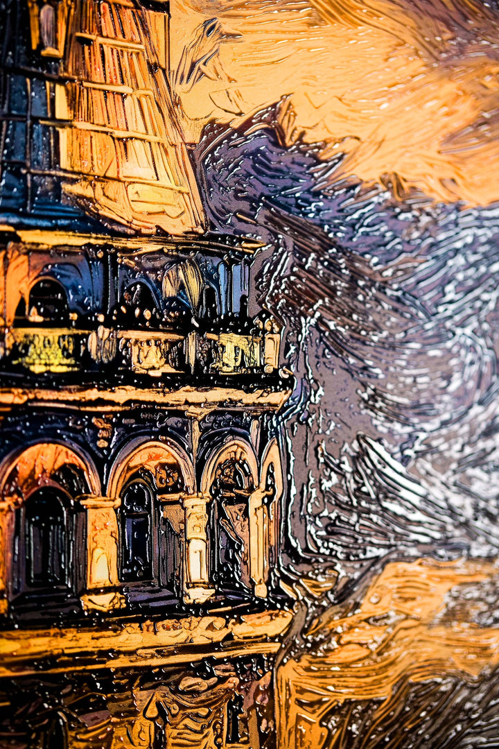 Galata Sunset Sentinel — 3D Haptic Embossed High-Gloss Luxury Wall Art Home &amp; Garden > Decor > Artwork > Posters, Prints, &amp; Visual Artwork Insigne Art Design