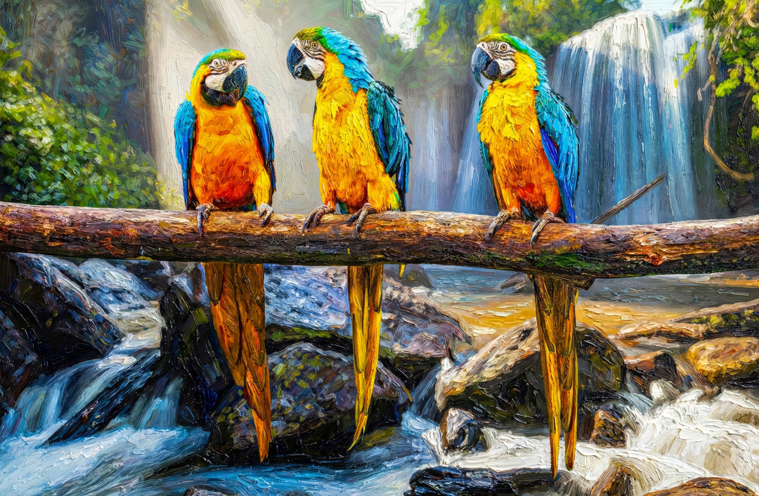 Tropical Trio Haven — 3D Haptic Embossed High-Gloss Luxury Wall Art Home & Garden > Decor > Artwork > Posters, Prints, & Visual Artwork Insigne Art Design
