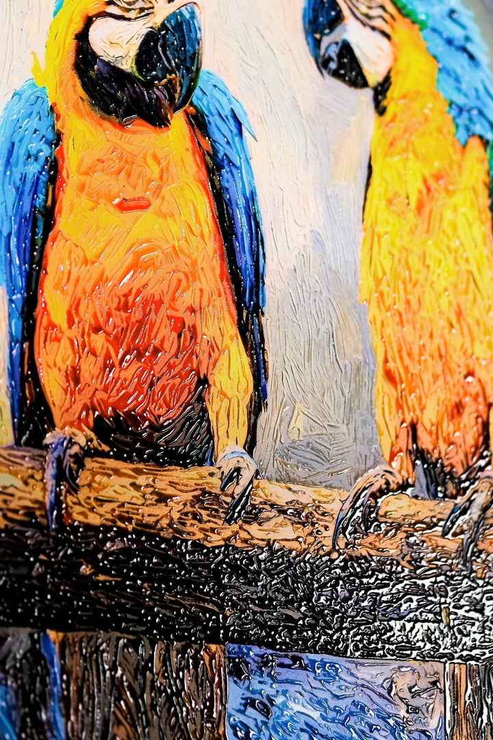 Tropical Trio Haven — 3D Haptic Embossed High-Gloss Luxury Wall Art Home &amp; Garden > Decor > Artwork > Posters, Prints, &amp; Visual Artwork Insigne Art Design