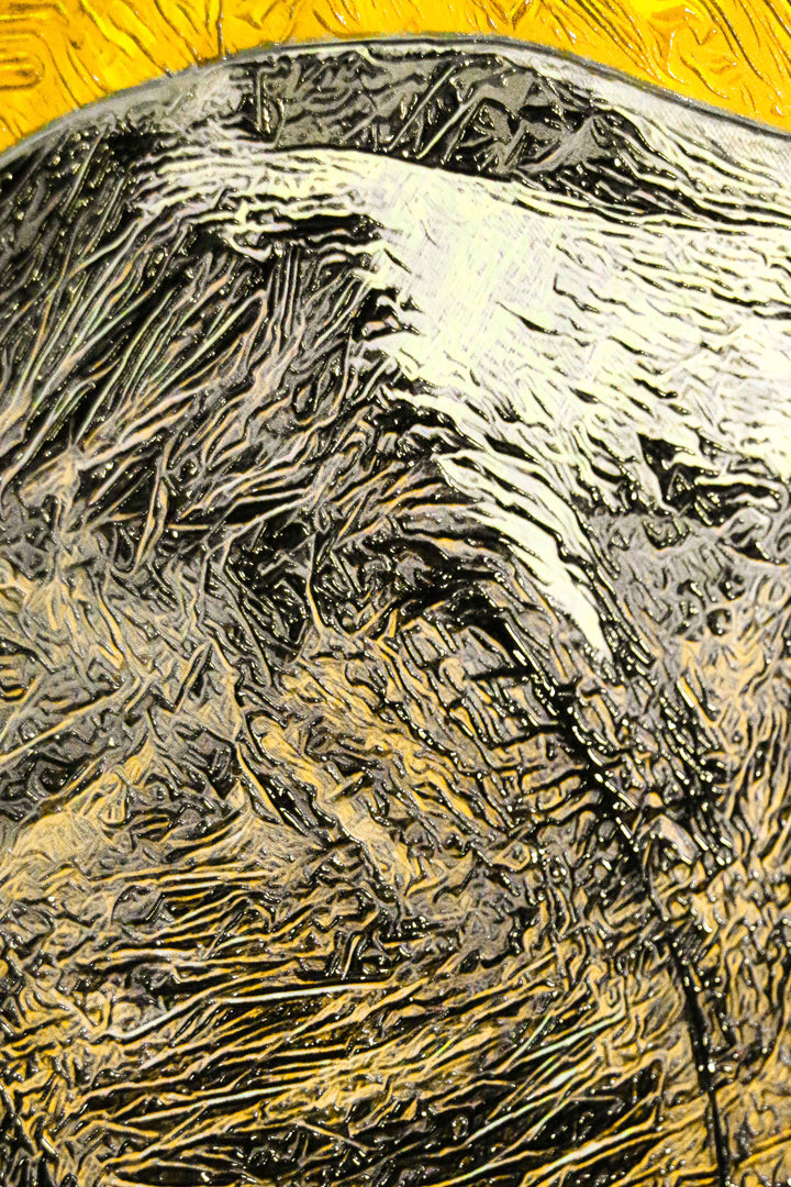 Golden Savannah Sentinel — 3D Haptic Embossed High-Gloss Luxury Wall Art Home &amp; Garden > Decor > Artwork > Posters, Prints, &amp; Visual Artwork Insigne Art Design
