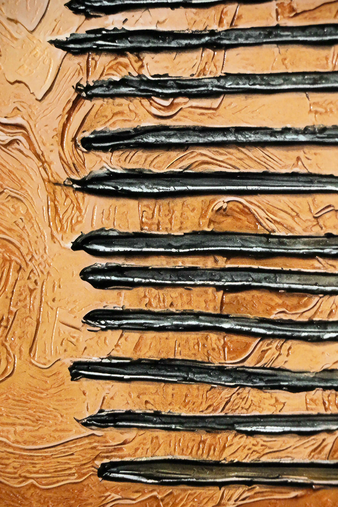 Ochre &amp; Teal Linear Harmony — 3D Haptic Embossed High-Gloss Luxury Wall Art Home &amp; Garden > Decor > Artwork > Posters, Prints, &amp; Visual Artwork Insigne Art Design