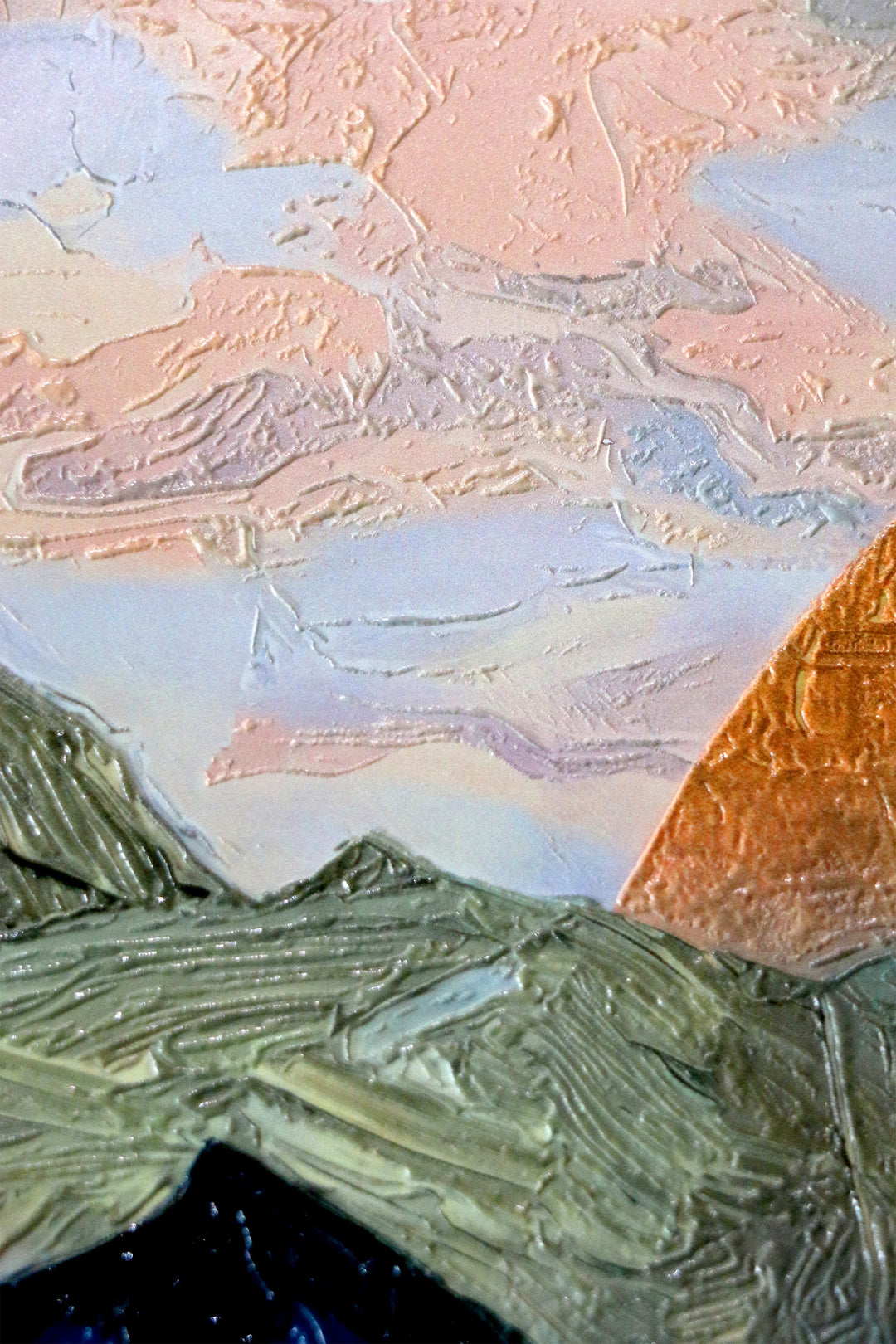 Golden Summit Peaks — 3D Haptic Embossed High-Gloss Luxury Wall Art Home &amp; Garden > Decor > Artwork > Posters, Prints, &amp; Visual Artwork Insigne Art Design