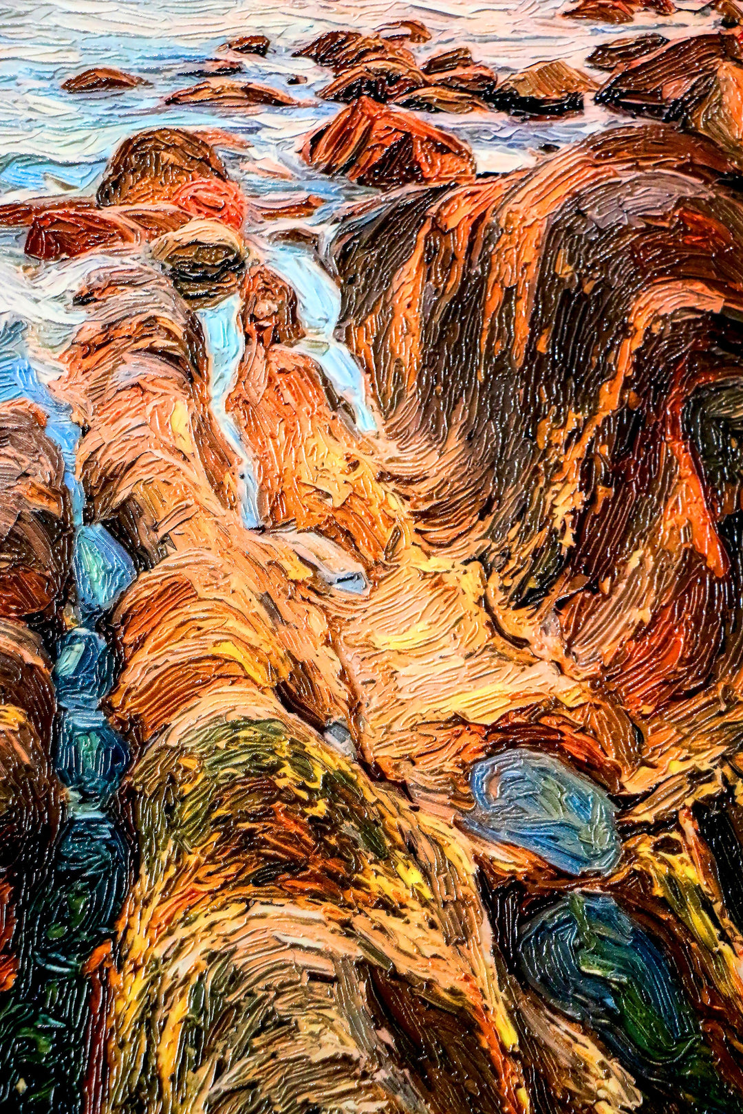 Amber Coastline Reverie — 3D Haptic Embossed High-Gloss Luxury Wall Art Wall Decoration Insigne Art Design