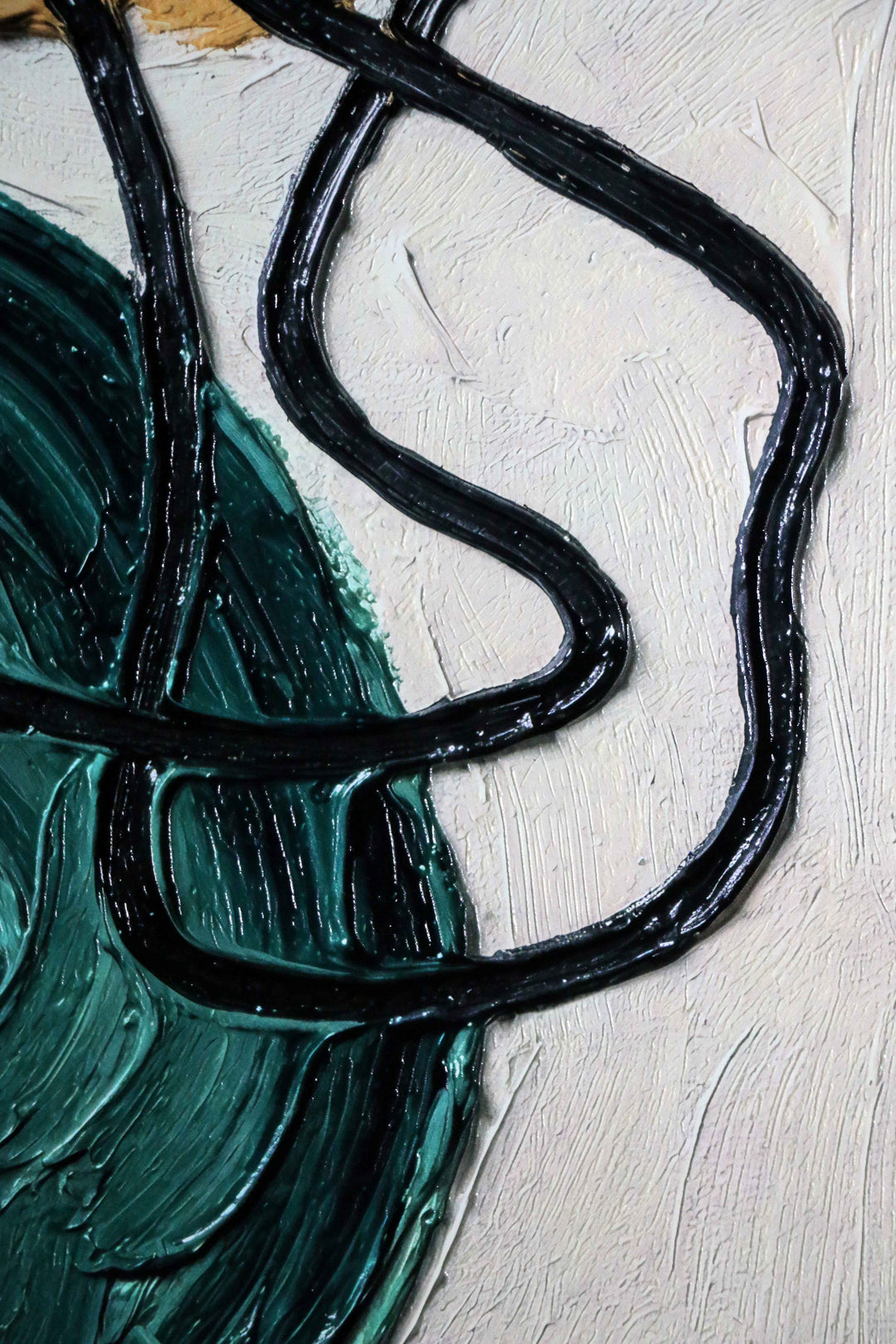 Teal &amp; Ochre Abstract Loop — 3D Haptic Embossed High-Gloss Luxury Wall Art Home &amp; Garden > Decor > Artwork > Posters, Prints, &amp; Visual Artwork Insigne Art Design