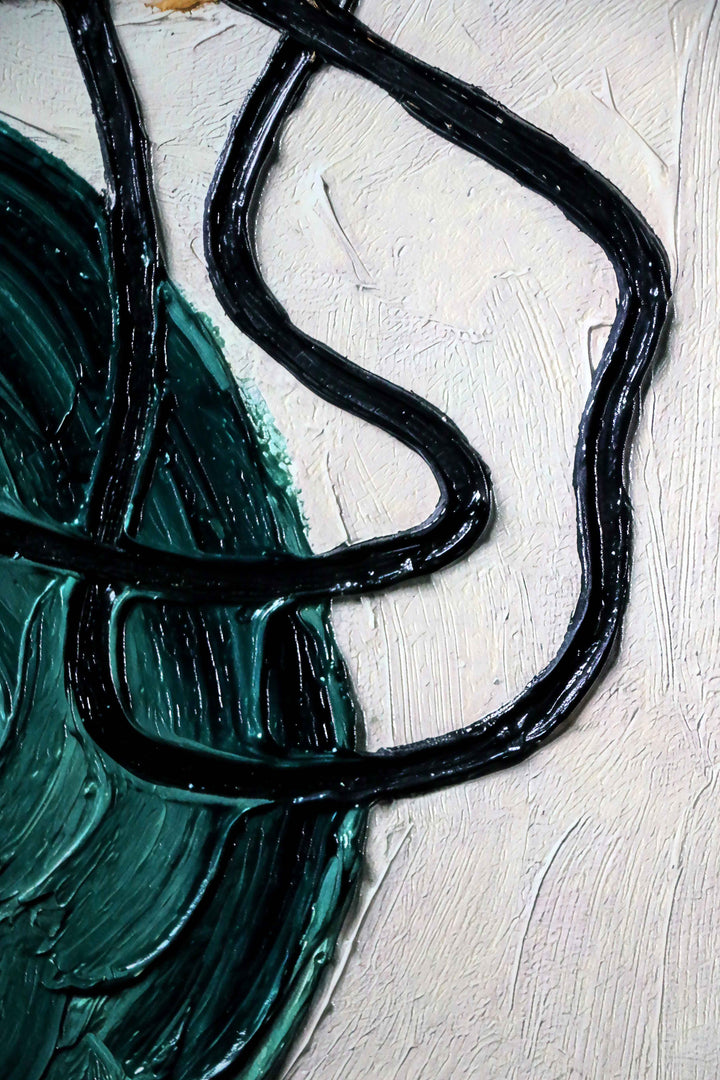 Teal &amp; Ochre Abstract Loop — 3D Haptic Embossed High-Gloss Luxury Wall Art Home &amp; Garden > Decor > Artwork > Posters, Prints, &amp; Visual Artwork Insigne Art Design