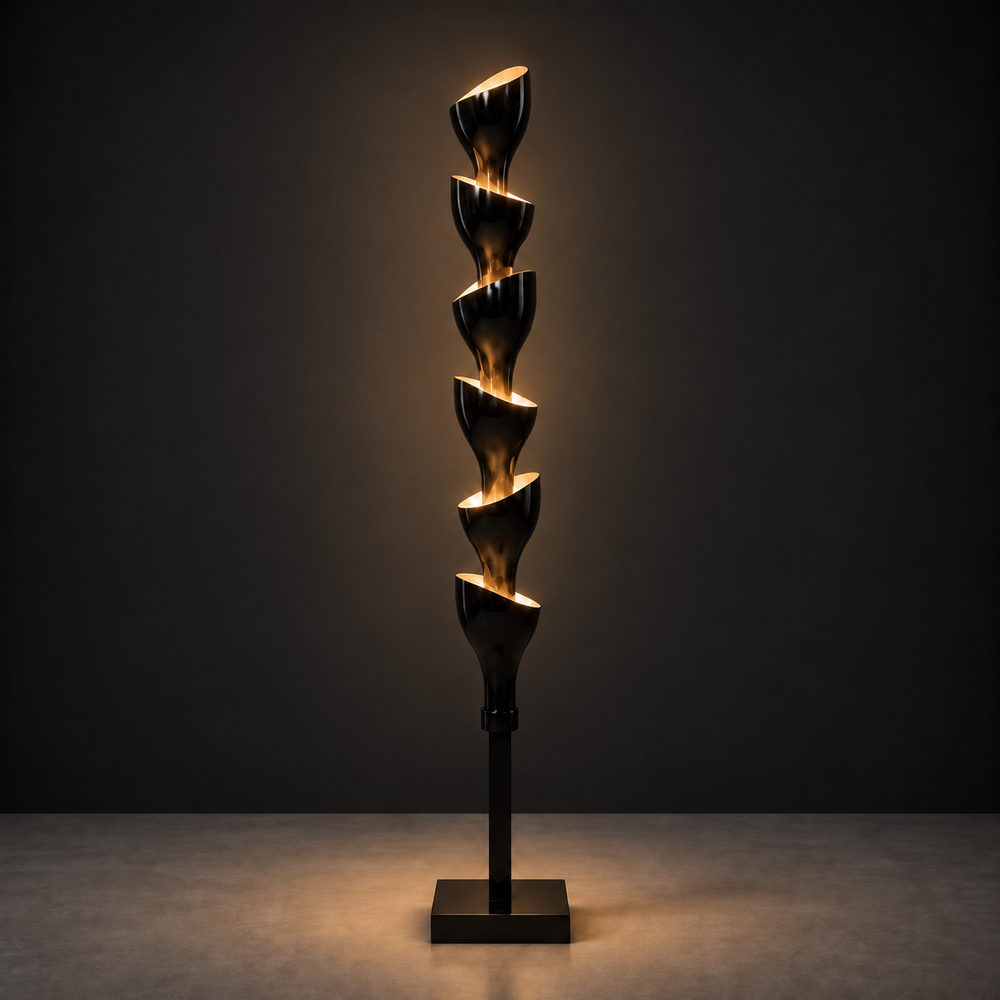 Floral Floor Lamp | Black by Interior Moderna - view 2