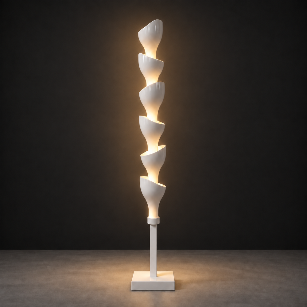 Floral Floor Lamp | White by Interior Moderna - view 2