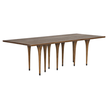 Shifter Table by Noir – Dark Walnut Dining Table with Metal