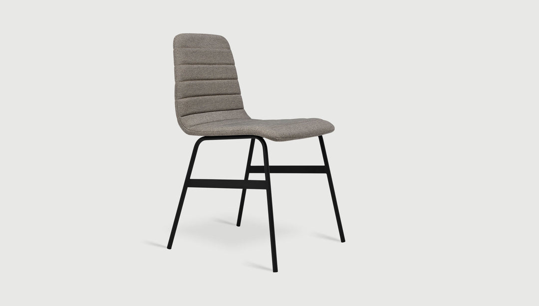 Lecture Dining Chair Upholstered by Gus Modern finish and detail view