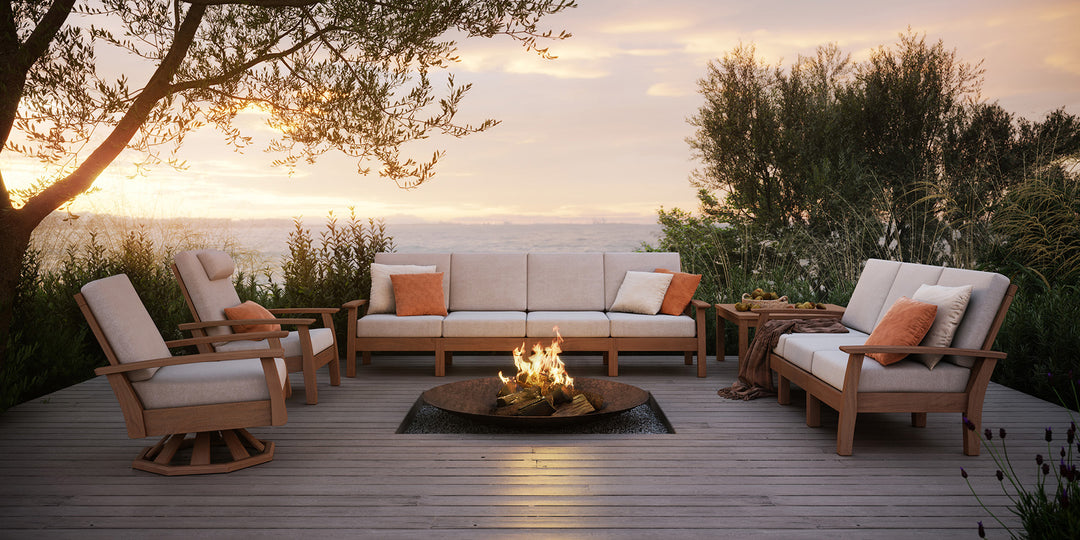 Haven Conversation Table 100 by Barlow Tyrie – Haven collection lifestyle