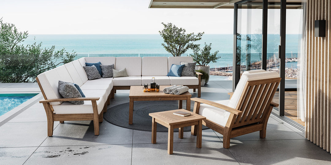 Haven Conversation Table 100 by Barlow Tyrie – Haven collection lifestyle