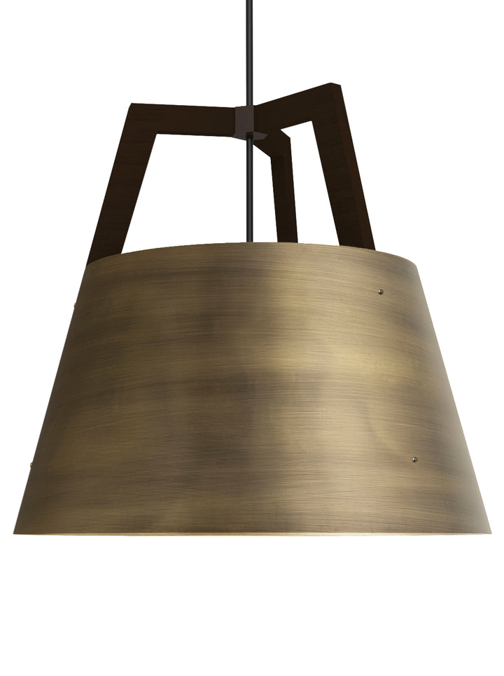 Imber Pendant by Cerno - distressed brass dark walnut product image
