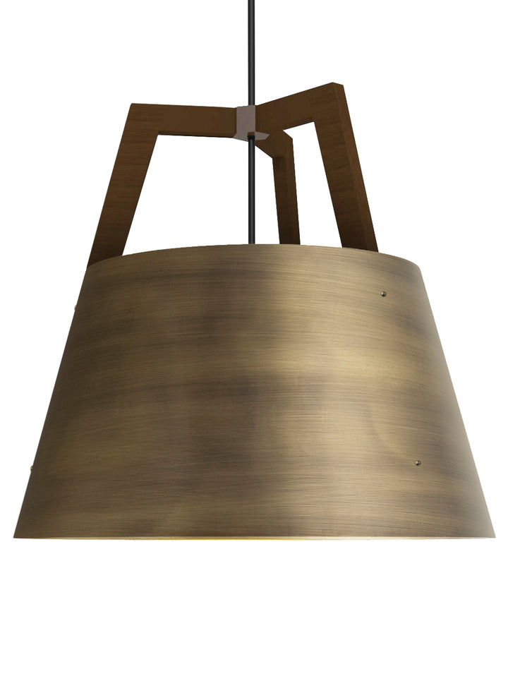 Imber Pendant by Cerno - distressed brass walnut product image