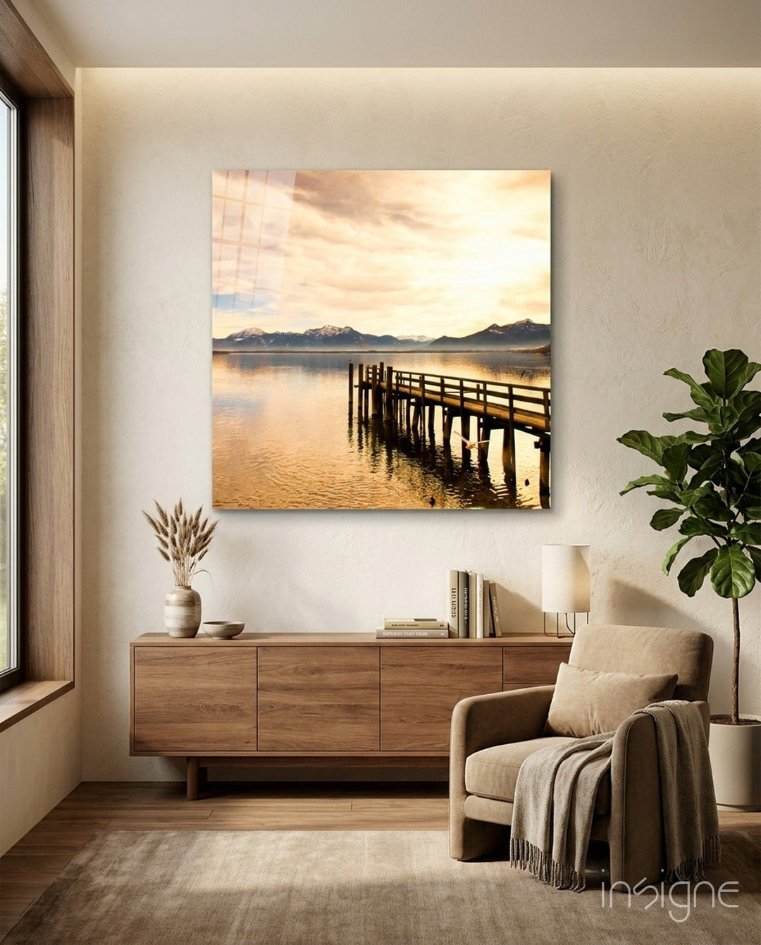 Dock Glass Wall Art - Lifestyle preview in a designer interior