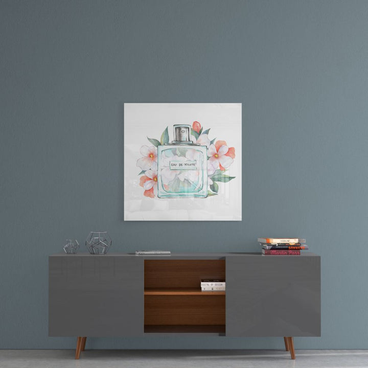 Eau De Toilette Glass Wall Art.