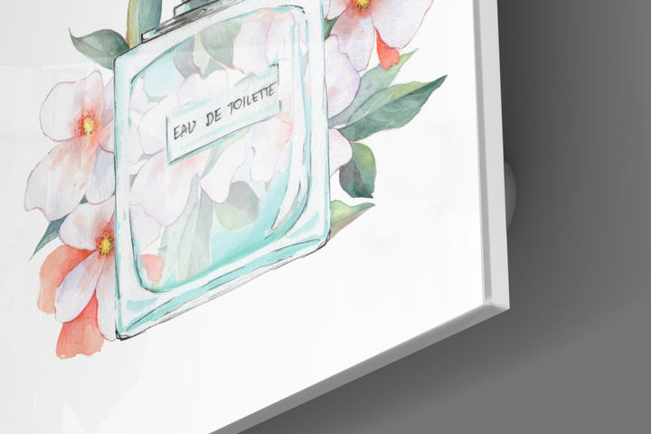 Eau De Toilette Glass Wall Art.
