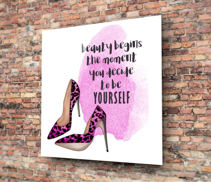 Be Yourself Glass Wall Art.