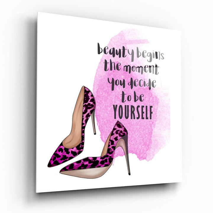 Be Yourself Glass Wall Art.
