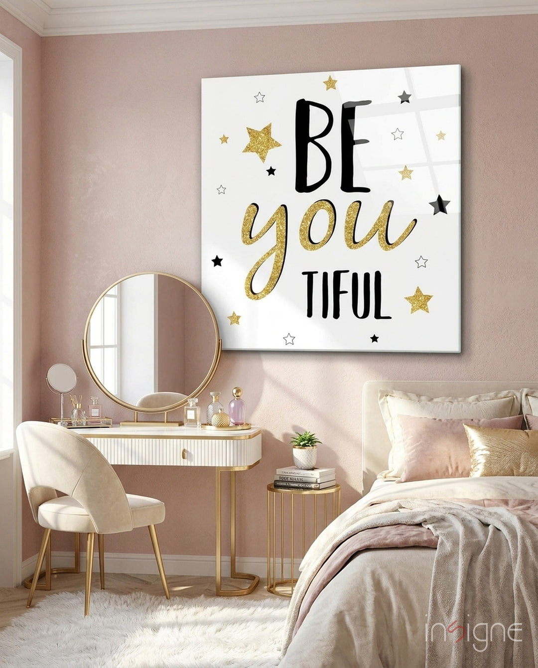 You Are Great Glass Wall Art - Lifestyle preview in a designer interior