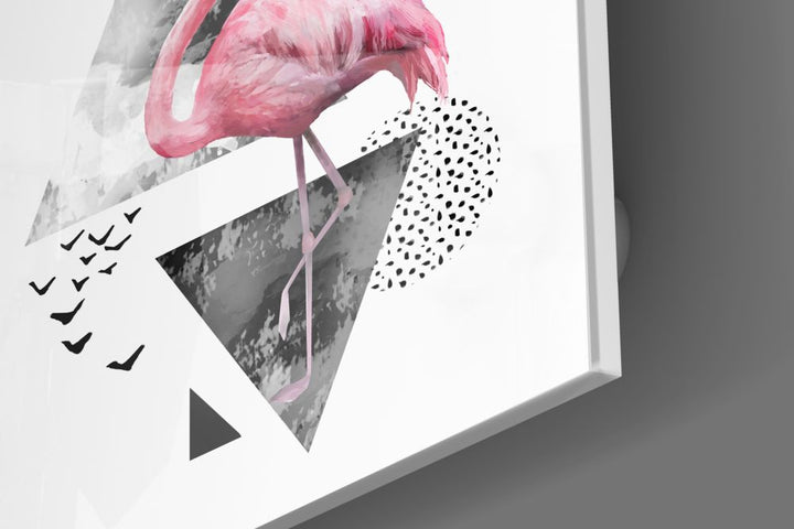 Flamingo Glass Wall Art.