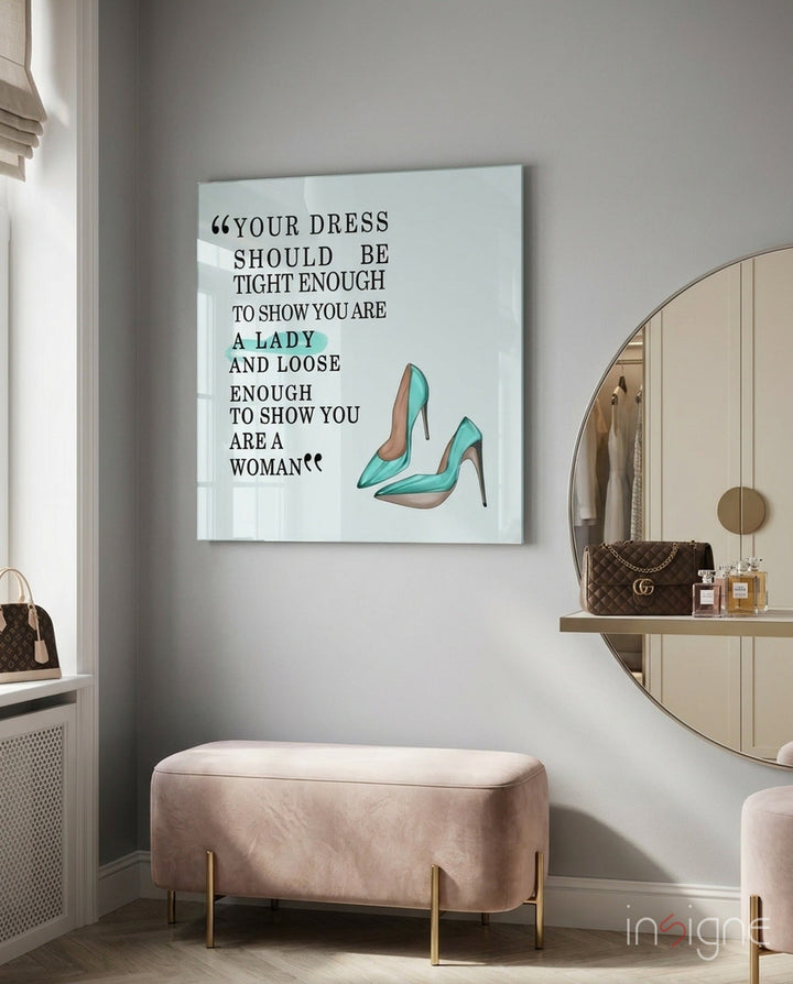 Dress Glass Wall Art - Lifestyle preview in a designer interior