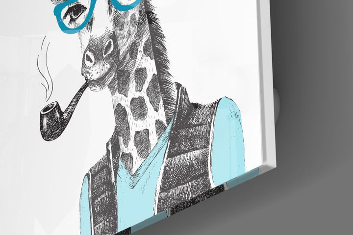 Mr. Giraffe Glass Wall Art.