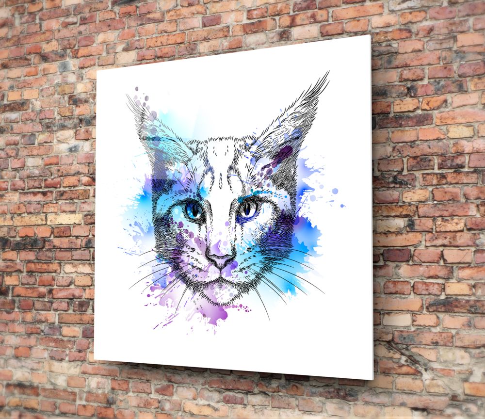 Cat Glass Wall Art.