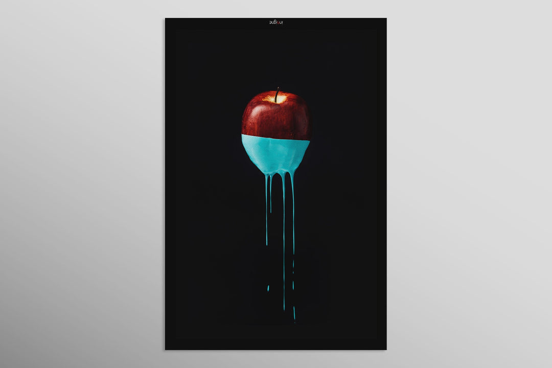 Crimson &amp; Cyan Drip — 3D Haptic Embossed High-Gloss Luxury Wall Art Home &amp; Garden > Decor > Artwork > Posters, Prints, &amp; Visual Artwork Insigne Art Design