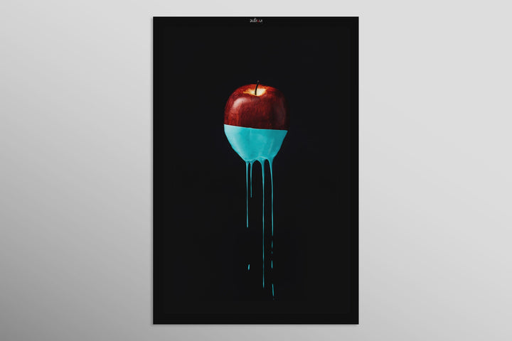 Crimson &amp; Cyan Drip — 3D Haptic Embossed High-Gloss Luxury Wall Art Home &amp; Garden > Decor > Artwork > Posters, Prints, &amp; Visual Artwork Insigne Art Design