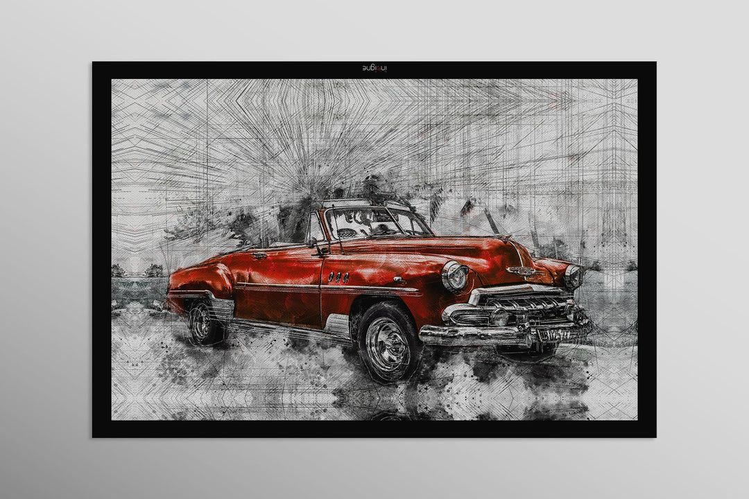 Crimson Chrome Classic — Haptic 3D Embossed + Gloss Lacquer Print Home &amp; Garden > Decor > Artwork > Posters, Prints, &amp; Visual Artwork Insigne Art Design
