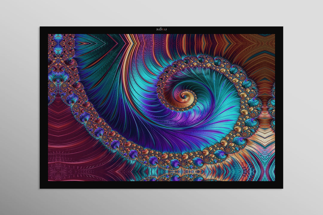 Aurora Spiral Luxe — Haptic 3D Embossed + High-Gloss Lacquer Print Home &amp; Garden > Decor > Artwork > Posters, Prints, &amp; Visual Artwork Insigne Art Design