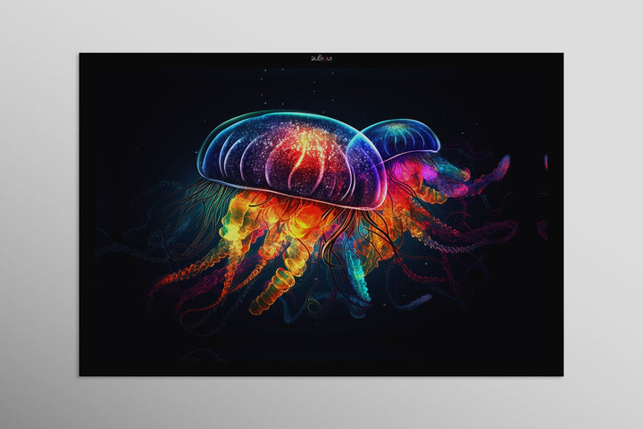 Luminescent Deep-Sea Duo — 3D Haptic Embossed High-Gloss Luxury Wall Art Home &amp; Garden > Decor > Artwork > Posters, Prints, &amp; Visual Artwork Insigne Art Design
