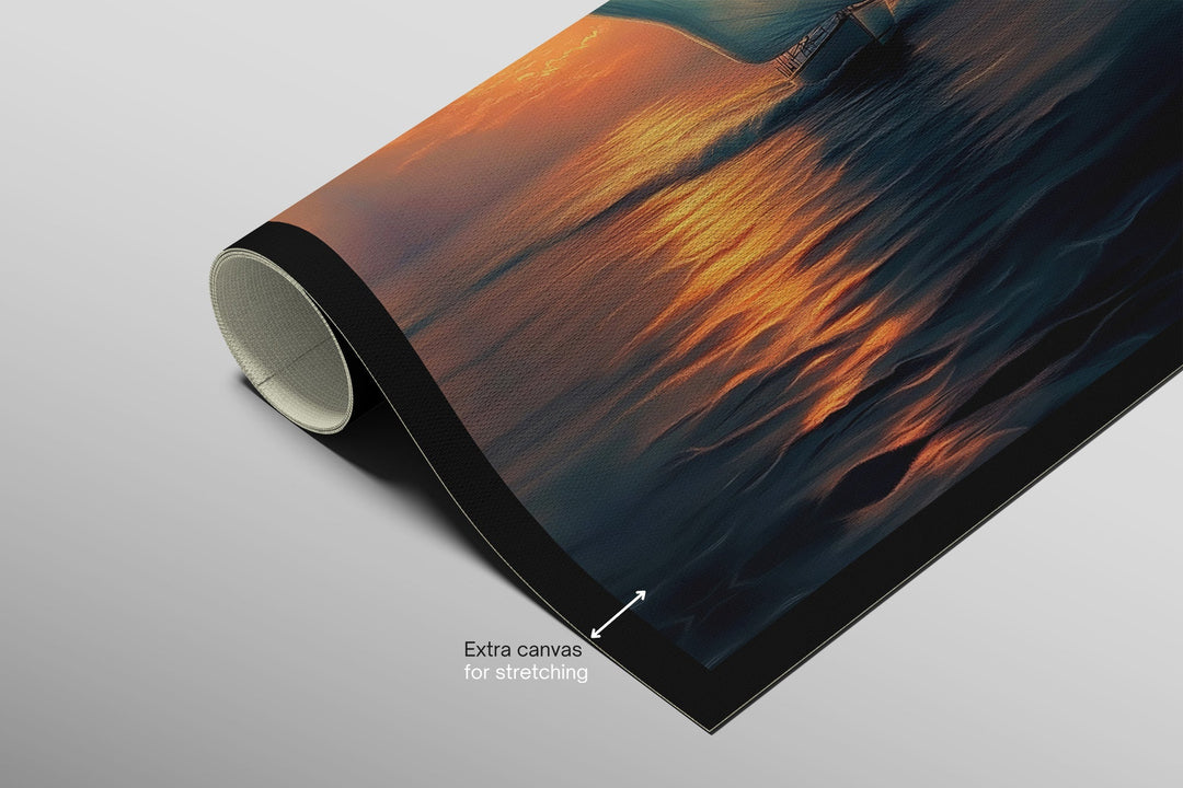 Azure Voyage: Golden Horizon — 3D Haptic Embossed High-Gloss Luxury Wall Art Insigne Art Design