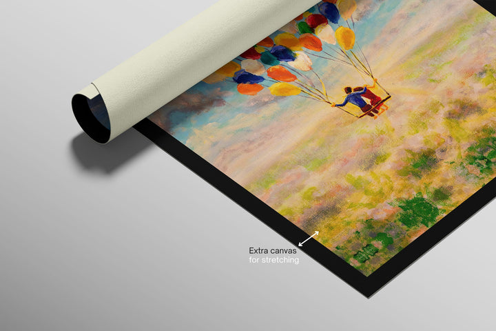 Balloon Heart Flight — 3D Haptic Embossed High-Gloss Luxury Wall Art Wall Decoration Insigne Art Design