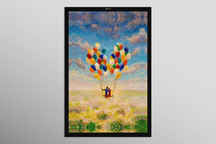 Balloon Heart Flight — 3D Haptic Embossed High-Gloss Luxury Wall Art Wall Decoration Insigne Art Design