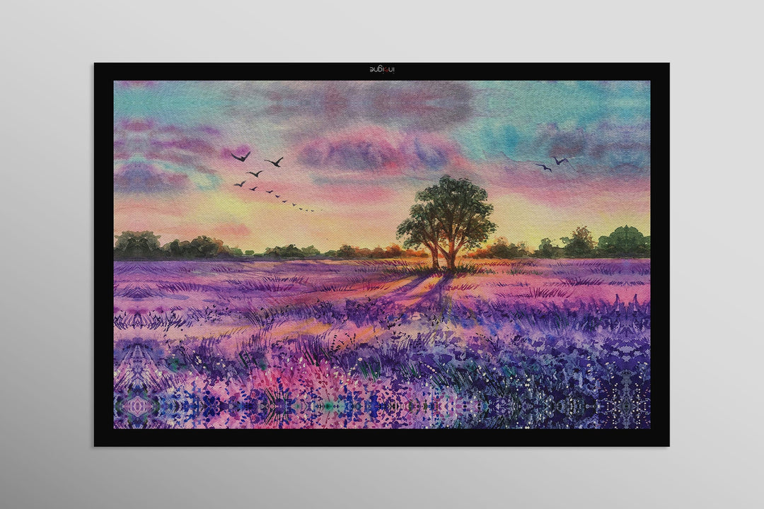 Lavender Sunset Tree — 3D Haptic Embossed High-Gloss Luxury Wall Art Home &amp; Garden > Decor > Artwork > Posters, Prints, &amp; Visual Artwork Insigne Art Design