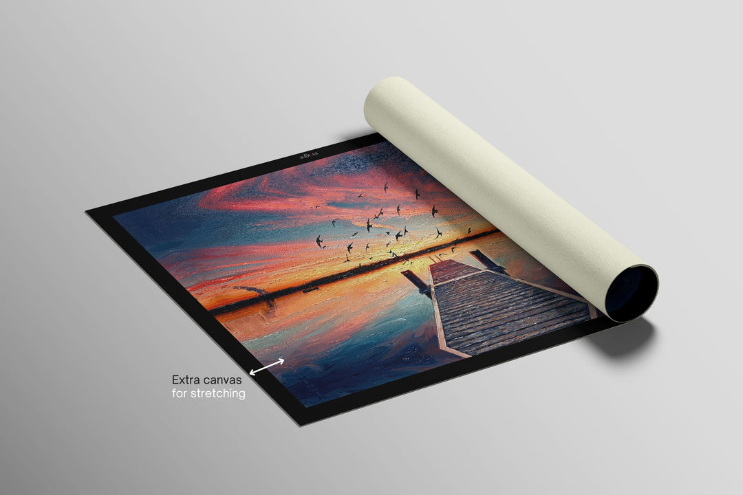 Twilight Pier Sojourn — 3D Haptic Embossed High-Gloss Luxury Wall Art Home &amp; Garden > Decor > Artwork > Posters, Prints, &amp; Visual Artwork Insigne Art Design