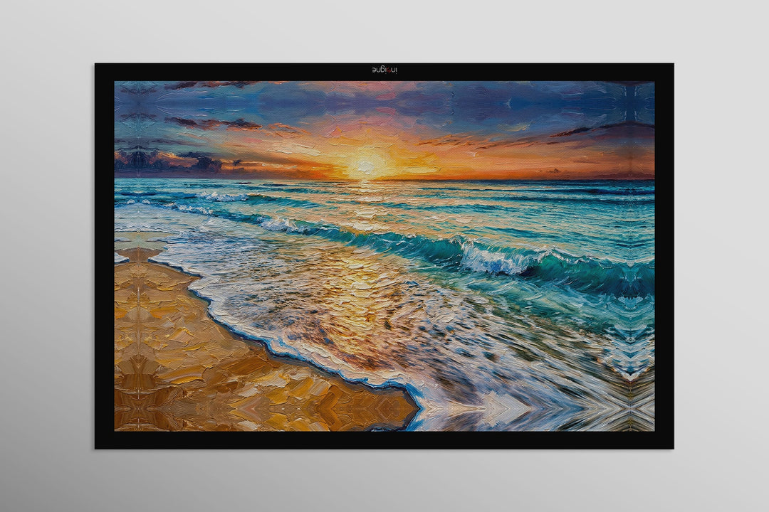Azure Shoreline Radiance — 3D Haptic Embossed High-Gloss Luxury Wall Art Home &amp; Garden > Decor > Artwork > Posters, Prints, &amp; Visual Artwork Insigne Art Design