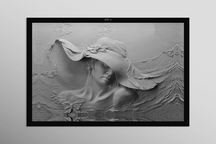 Alabaster Muse &amp; Butterflies — 3D Haptic Embossed High-Gloss Luxury Wall Art Home &amp; Garden > Decor > Artwork > Posters, Prints, &amp; Visual Artwork Insigne Art Design
