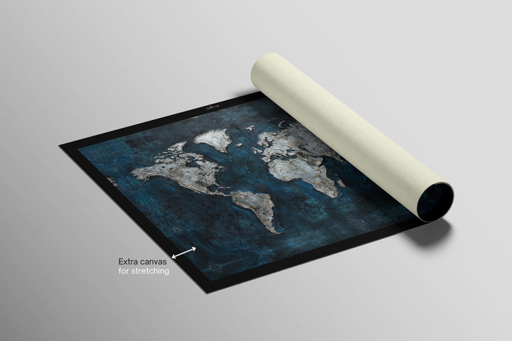 Sapphire Metallic Atlas — 3D Haptic Embossed High-Gloss Luxury Wall Art Home &amp; Garden > Decor > Artwork > Posters, Prints, &amp; Visual Artwork Insigne Art Design