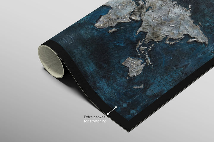 Sapphire Metallic Atlas — 3D Haptic Embossed High-Gloss Luxury Wall Art Home &amp; Garden > Decor > Artwork > Posters, Prints, &amp; Visual Artwork Insigne Art Design