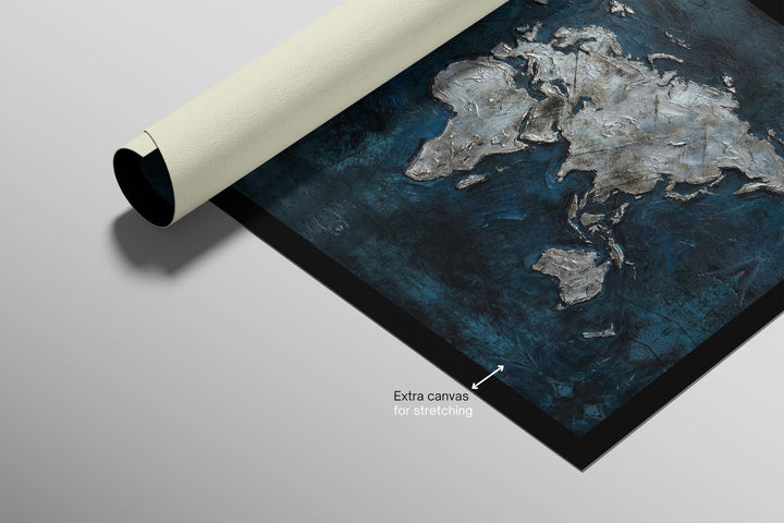 Sapphire Metallic Atlas — 3D Haptic Embossed High-Gloss Luxury Wall Art Home &amp; Garden > Decor > Artwork > Posters, Prints, &amp; Visual Artwork Insigne Art Design