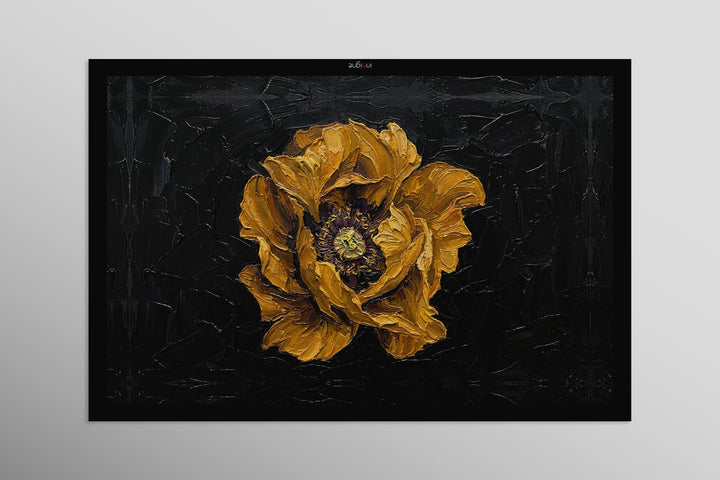 Gilded Obsidian Bloom — 3D Haptic Embossed High-Gloss Luxury Wall Art Home &amp; Garden > Decor > Artwork > Posters, Prints, &amp; Visual Artwork Insigne Art Design